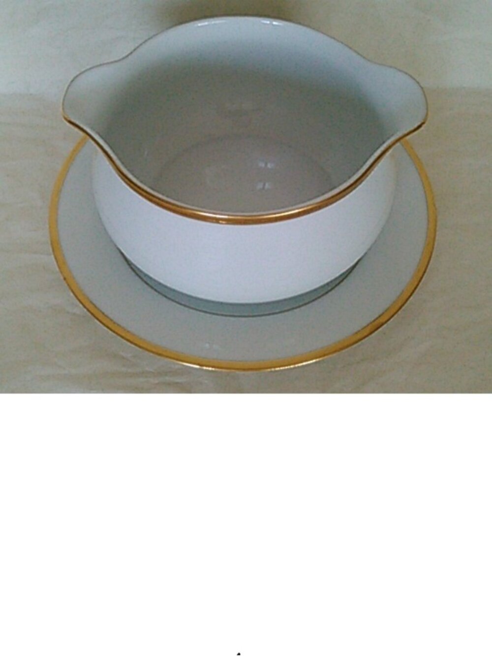 Nikko Band of Gold Fine China 2-Piece Gravy Boat and 6.5" Bread Plate Set